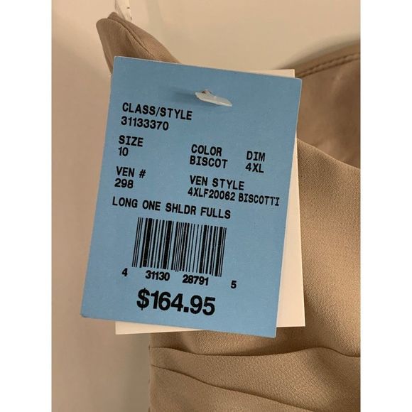 Celebrate DB Studio Size 10 Maxi Nude One Shoulder Bridesmaid Dress NWT 6334 - Picture 12 of 16